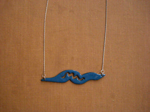 Teal Nematode Silhouette Necklace