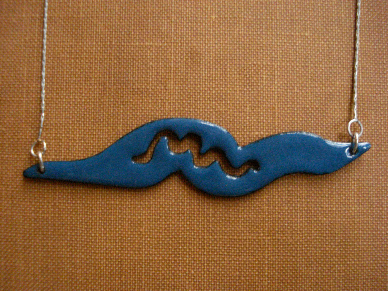 Teal Nematode Silhouette Necklace